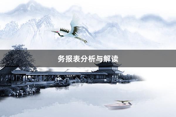 务报表分析与解读